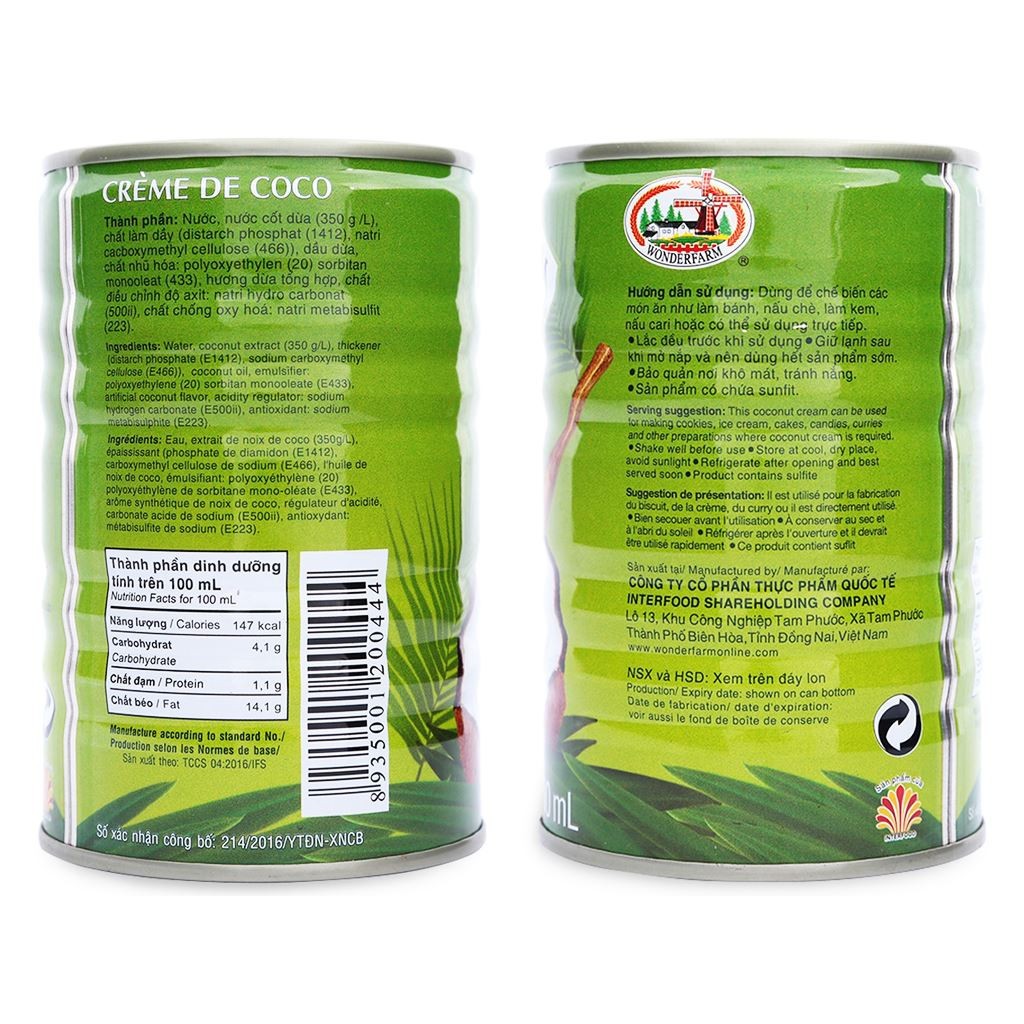 Nước cốt dừa Wonderfarm lon 400ml [HN giao hỏa tốc] - Ảnh 5