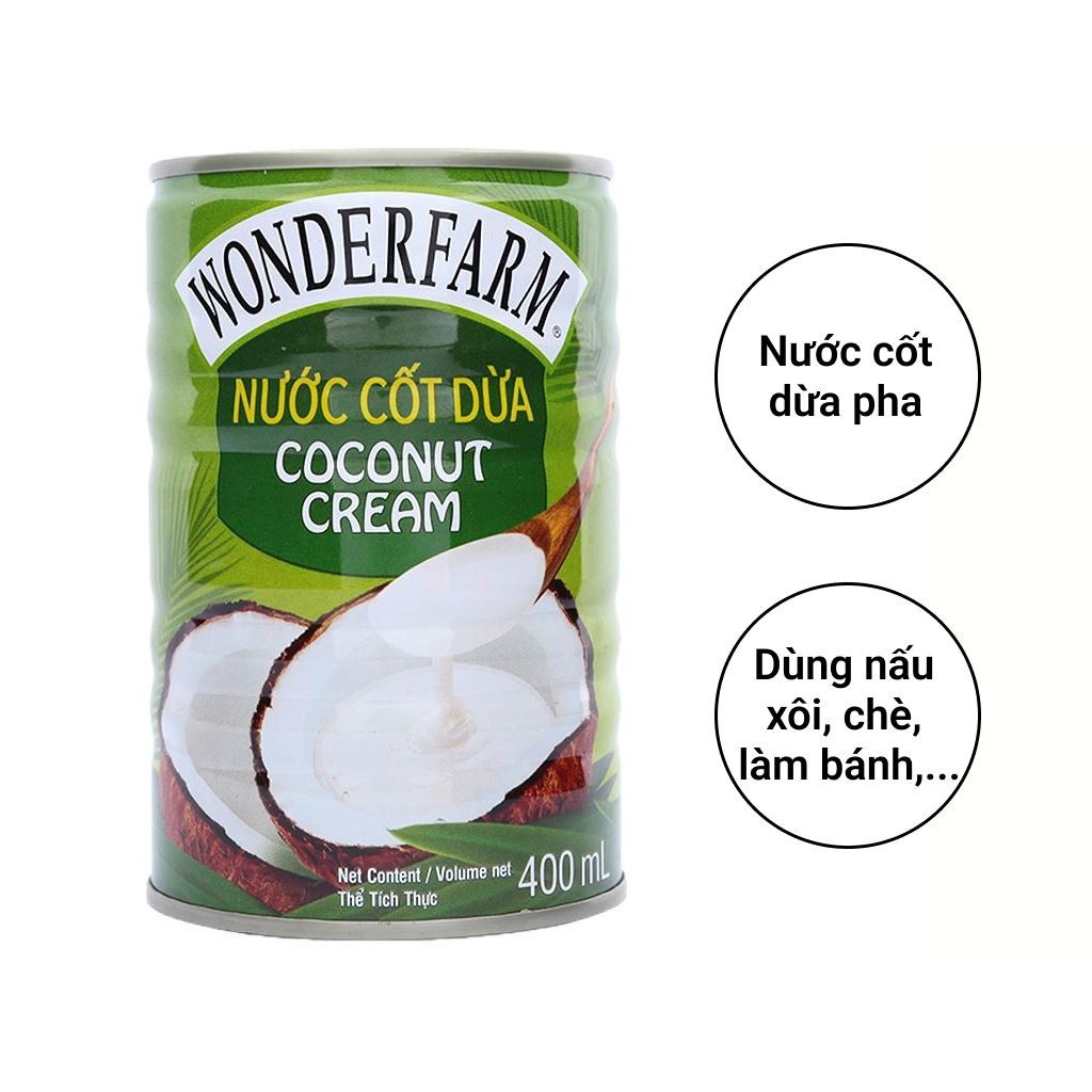 Nước cốt dừa Wonderfarm lon 400ml [HN giao hỏa tốc] - Ảnh 4