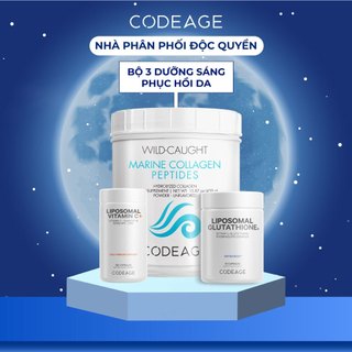 Bộ ba codeage dưỡng sáng, phục hồi da marine collagen + liposomal glutathione + liposomal vitamin c