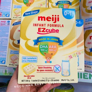 (Date T1/2026-Mẫu mới) Sữa Meiji thanh số 0 hàng nhập khẩu hộp 540g x 20 thanh