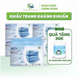 Khẩu trang y tế 4 lớp Vina Green Plus, kháng khuẩn 99%, chống bụi, vải không dệt cao cấp | KT-X