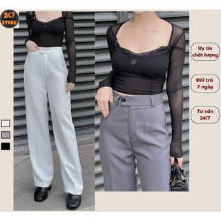 Quần suông nữ công sở ống rộng cạp cao hách dáng chất tuyết mưa mềm mịn 247STORE_quan09_P0K1-2