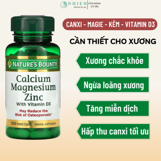 Viên uống xương khớp Canxi magie Nature bounty, phòng ngừa loãng xương, giảm viêm khớp 100 viên