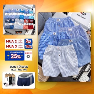 Bộ 5 quần đùi caro nam lưng thun có túi hai bên thoáng mát SPMQDCR03 giao màu ngẫu nhiên - PigoFashion