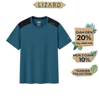 Áo Thun Nam Lizard Kiểu Dáng Thể Thao Thấm Hút Màu Xanh - 1SS24TS002