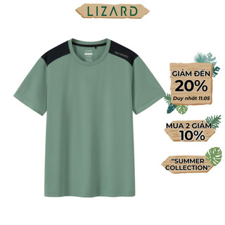 Áo Thun Nam Lizard Kiểu Dáng Thể Thao Thấm Hút Màu Ghi Xanh - 1SS24TS002