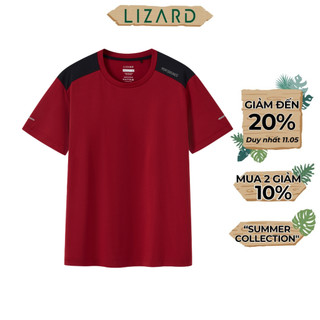 Áo Thun Nam Lizard Kiểu Dáng Thể Thao Màu Đỏ Wine - 1SS24TS002