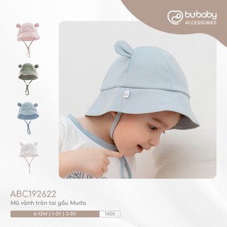 Bu - mũ vành tròn tai gấu muda abc192622 chất bamboo cotton cho bé 6m-5y |phụ kiện bu chính hãng