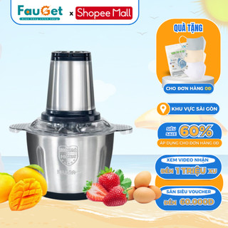 Máy Xay Thịt FAUGET Chất Liệu Cối Xay Inox Chuẩn 304 Chống Gỉ 2 Tốc Độ Công Suất 250W Dung Tích 2L Bảo Hành 12 Tháng