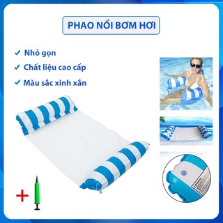 Phao bơi nằm dạng võng bơm hơi Phao võng Giường nổi bơm hơi có võng Giường phao nổi đa năng gấp gọn