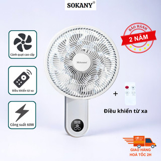 Quạt treo tường điện tử Mitomo FTT-60AEC, Động cơ bạc đạn hoạt động siêu êm - Bảo hành 2 năm