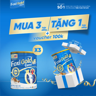 Combo 3 Lon 650G, Sữa hạt xương khớp chính hãng Foxi Gold Canxi, Sữa bột người lớn dễ uống.