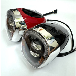 Đầu đèn xe điện Milan siêu sáng lắp cho xe đạp điện đrn đỏ