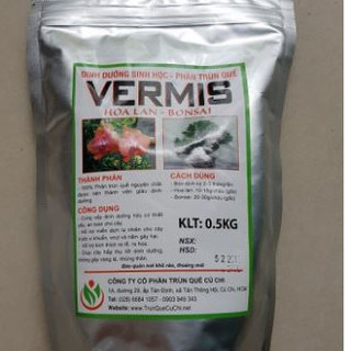 Phân trùn quế bón gốc Vermis cho hoa lan Cung cấp dinh dưỡng Acid amin, hỗ trợ ra chồi, ra rễ 500gr