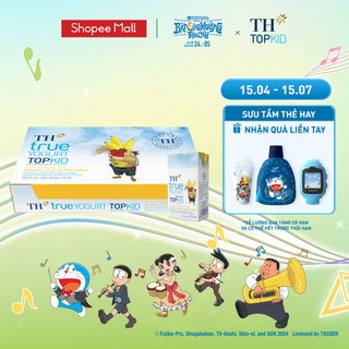 Thùng 48 hộp sữa chua uống tiệt trùng TOPKID hương dâu-chuối-lúa mạch tự nhiên TH True Yogurt 110ml (110ml x 48)