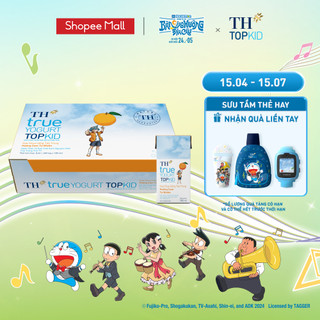Thùng 48 hộp sữa chua uống tiệt trùng TH true YOGURT TOPKID hương cam tự nhiên 180ml (180ml x 48)