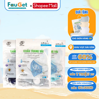  1 Chiếc Khẩu Trang Vải Kháng Khuẩn FAUGET ANCARE 2 Lớp, Tái Sử Dụng Được Nhiều Lân, An Toàn
