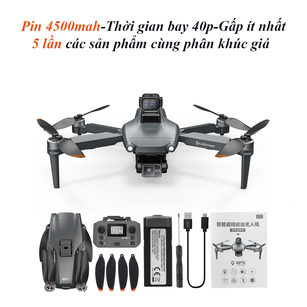 Máy quay phim flycam L600 pro max camera 8k, Thiết bị quay phim, Chụp ảnh trên không pin 4500mAh, Thời gian bay 40p | BigBuy360 - bigbuy360.vn