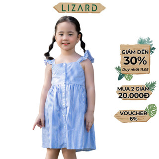 Đầm sát nách bé gái Lizard cotton họa tiết kẻ sọc - 5SS23-D047