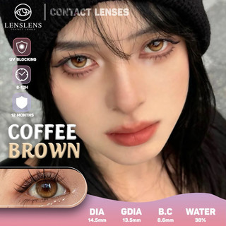 Lens Mắt Kính Áp Tròng LENSLENS Nâu Cà Phê Rang Coffee Brown 14.5mm