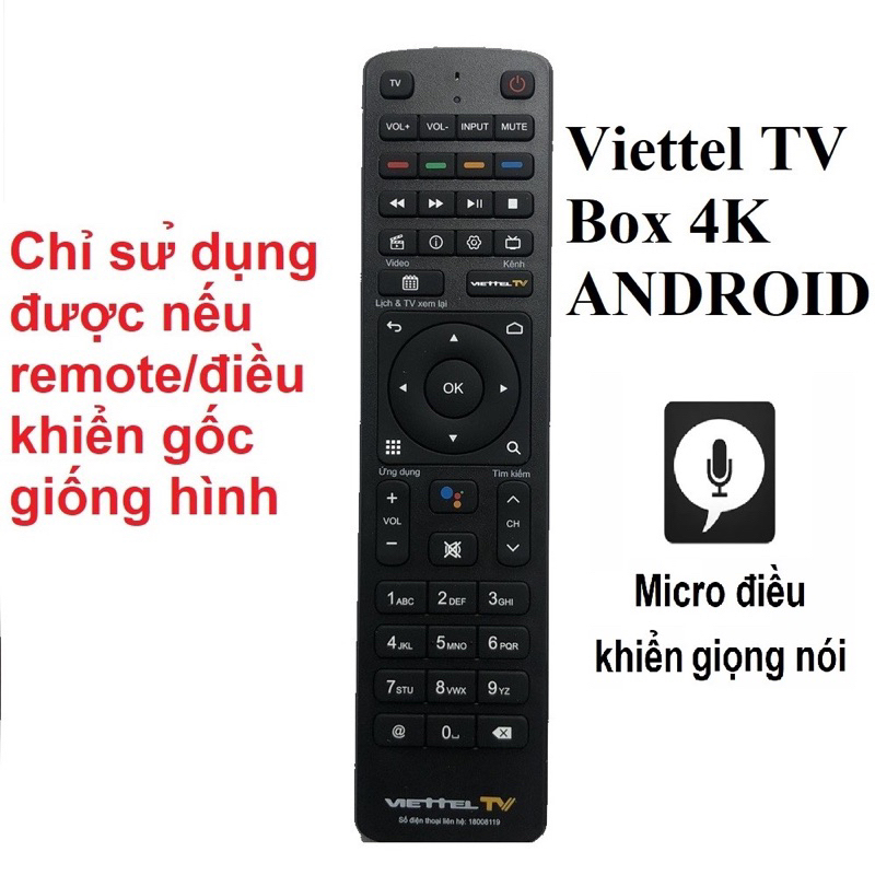 REMOTE ĐIỀU KHIỂN ĐẦU THU VIETTEL TV BOX 4K CÓ GIỌNG NÓI