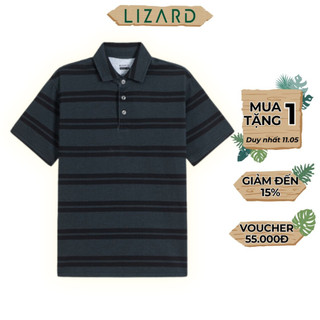 Áo Polo nam Minbros By Lizard kẻ ngang chất liệu 100% cotton thấm hút mồ hôi - 1SP23T129