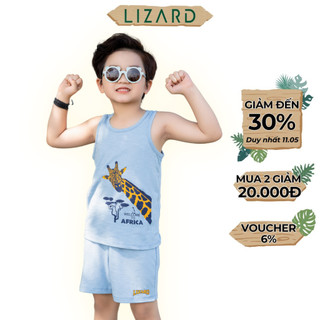 Bộ quần áo thể thao bé trai, Lizard cotton họa tiết năng động - 4SP23T117