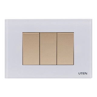 Bộ công tắc chữ nhật Uten - Công tắc đôi 2 chiều Utenmặt viền chữ nhật