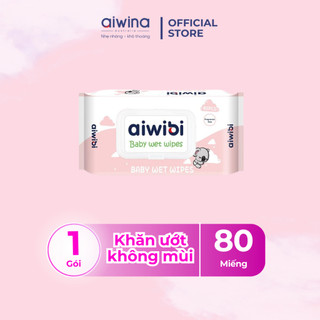  Khăn ướt tiện lợi không mùi, không cồn, dùng được cho em bé gói 80 miếng