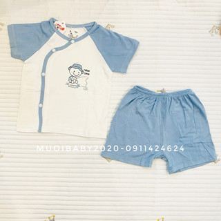 [Nous/ Avaler ] Bộ cộc tay cài thẳng  phối màu sắc dễ thương cho bé trai, bé gái dành cho bé từ 0-3 tháng đến 9-12 tháng