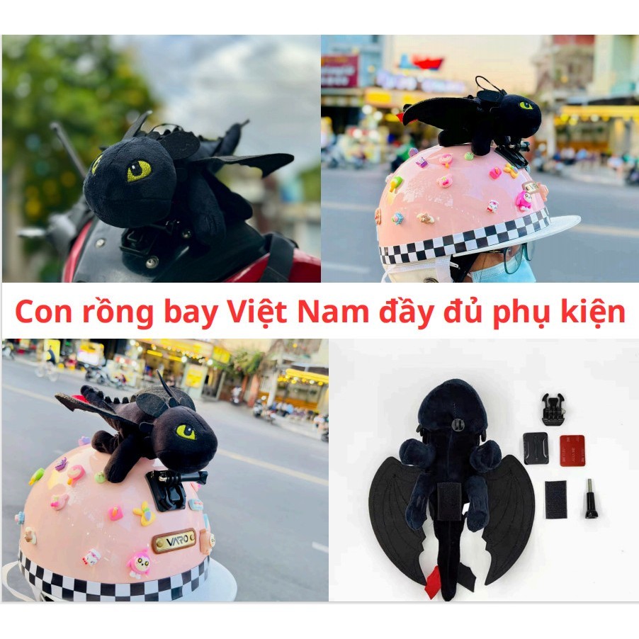 Con rồng bay gắn nón bảo hiểm, gắn xe máy, gắn xe hơi