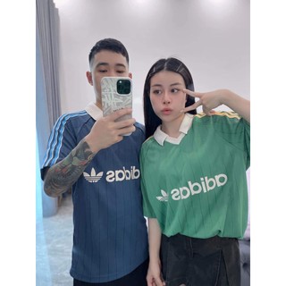 Áo polo adidas jersey adidas pinstripe màu xanh dương iu0199 & xanh lá ir938