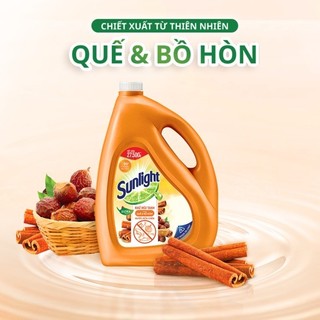 Nước rửa chén Sunlight Quế & Bồ Hòn Chai 3.6