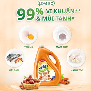 Nước rửa chén Sunlight Quế & Bồ Hòn Chai 3.6