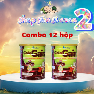 Combo 12 lon sữa bột vitadairy colos gain 0+1+ 800gr đầy đủ mã qr tích xu 18%