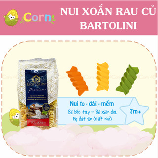 Nui xoắn rau củ 3 màu Bartolini - Cho bé 7m+