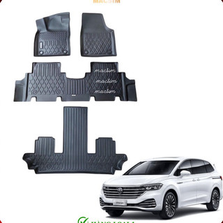 Thảm lót sàn xe ô tô Volkswagen Viloran 3 hàng ghế, Nhãn hiệu Macsim chất liệu nhựa TPE cao cấp màu đen