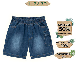 Quần short jean bé trai Lizard cạp chun co dãn - 4SP23S114
