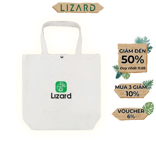 Túi Tote Canvas Lizard Phong Cách Hàn Quốc Có Khóa Cài