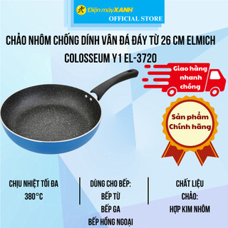 Chảo nhôm chống dính vân đá đáy từ 26 cm Elmich Colosseum Y1 EL-3720