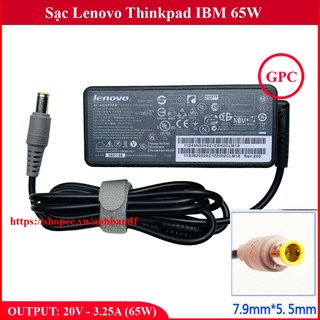 Sạc Laptop Lenovo Thinkpad IBM 20V- 3.25A T420 T420s X200 X220 X230 T400 T410 T430 T520 hàng nhập khẩu