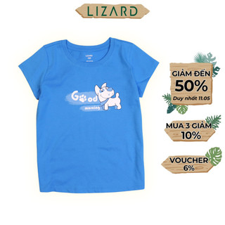 Áo thun tay ngắn bé gái Lizard cotton họa tiết cún đáng yêu - H13