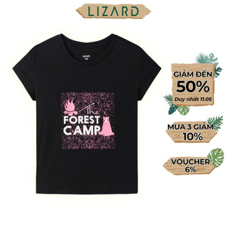 Áo thun tay ngắn bé gái Lizard cotton họa tiết gấu - 5SS23TS007 H25