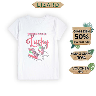 Áo thun tay ngắn bé gái Lizard Cotton Họa tiết lucky Cotton H21