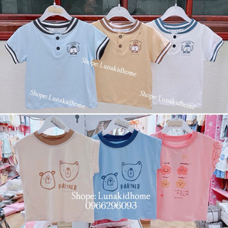 Áo cộc tay cổ tròn Goodmama bé trai, bé gái (6-9M đến 24-36M)