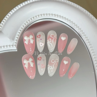Nail box nơ gel xi măng dễ thương , nail box chụp ảnh kỉ yếu