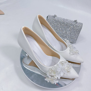 GIÀY CAO GÓT BANH CƯỚI HOA ĐÁ GÓT CAO 7cm - 9cm dành cho nàng dâu nữ ạ