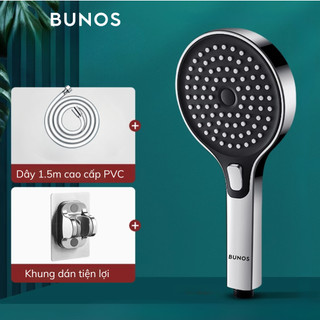 Bộ vòi hoa sen tăng áp BUNOS 3 chế độ điều thay đổi 1 chạm
