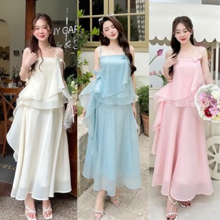 Sét váy tơ lụa hoa bèo tiểu thư annastore, sét váy tơ lụa hoa bèo tiểu thư phù hợp đi chơi, đi biển.