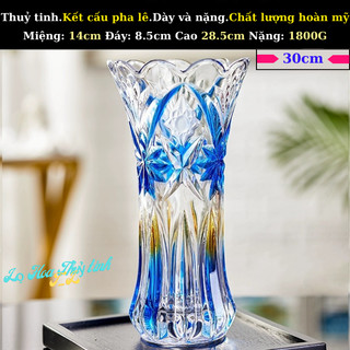 Bình hoa thuỷ tinh vân kim cương cao cấp 30cm ( giao hoa ngẫu nhiên ), lọ hoa thuỷ tinh, thuỷ tinh